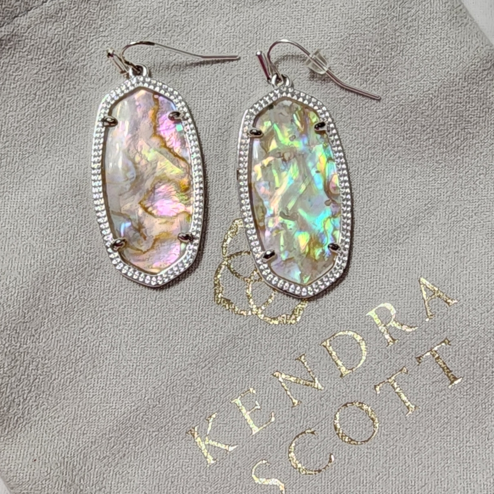 Kendra Scott Abalone Shell Earrings NEW - Picture 2 of 5